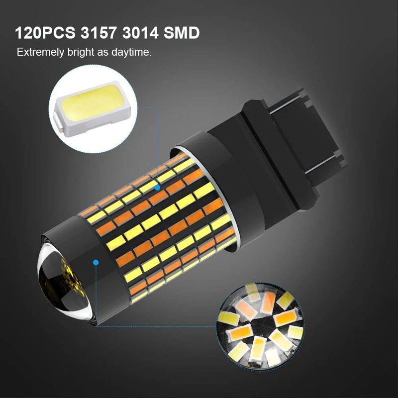 Automotive 3157 Amber/White LED Bulb for Car DRL and Turn Signal Lamp