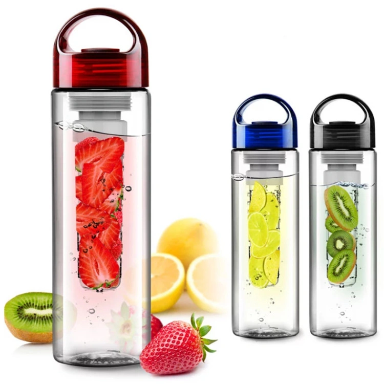 Promotional 700ml BPA Free Insulated Drinking Bottle Wholesale Tritan Sport Plastic Water Bottle with Straw and Infuser