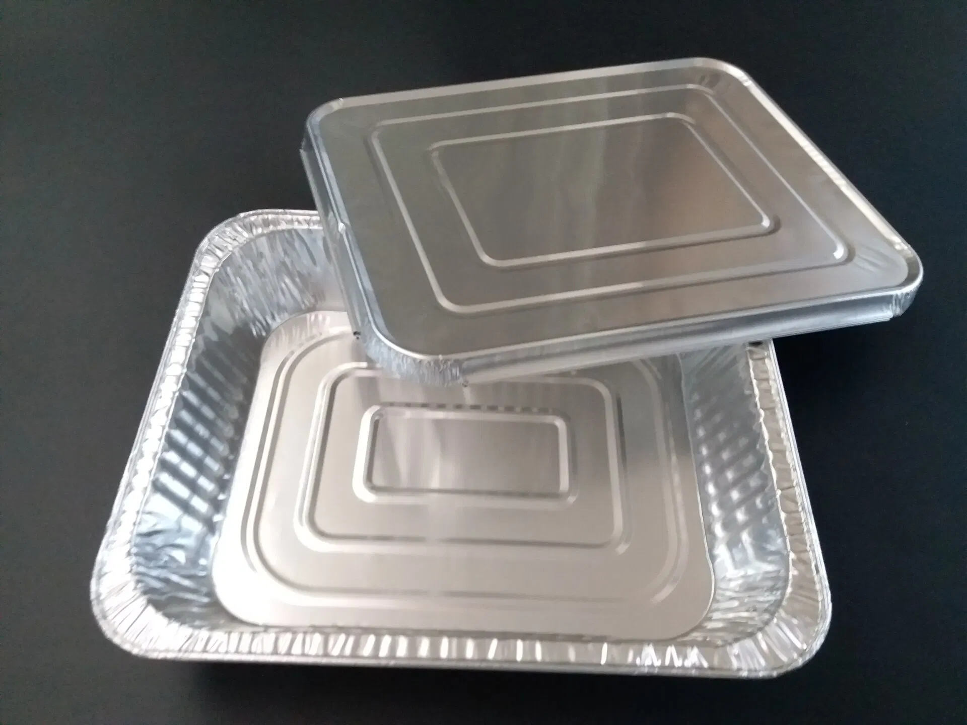 L'aluminium de la moitié de taille moyenne, l'aluminium pleine taille, l'aluminium BBQ, aluminium, l'aluminium contenant des aliments à rôtir, aluminium sortir Conteneur, rouleau de film