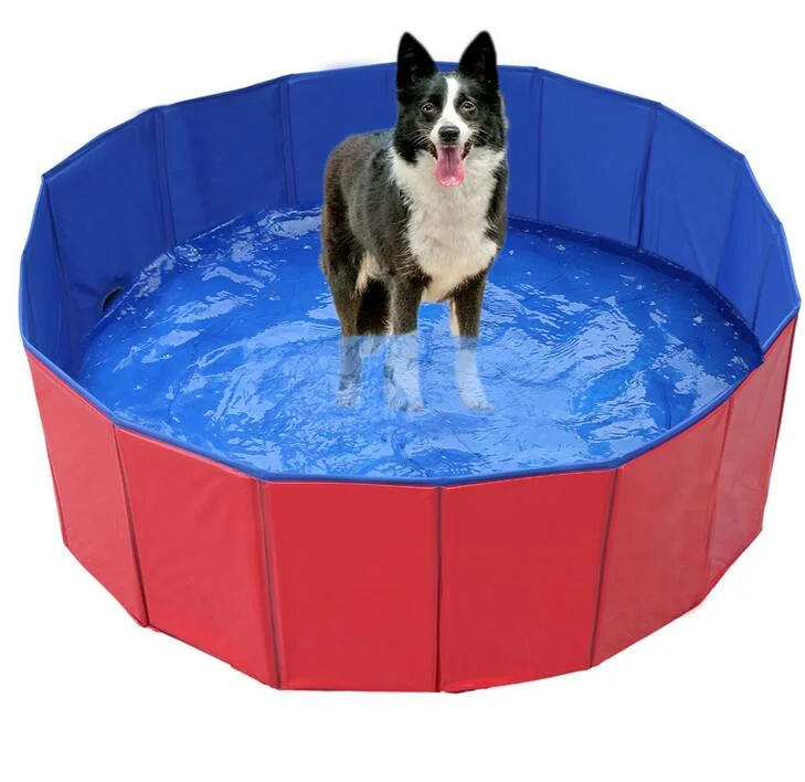 Personalizar Añadir Logo Collapsible Pet Dog Bath Pool/ Kiddie Pool Baño de plástico duro plegable bañera de PVC piscinas al aire libre para perros Niños gato