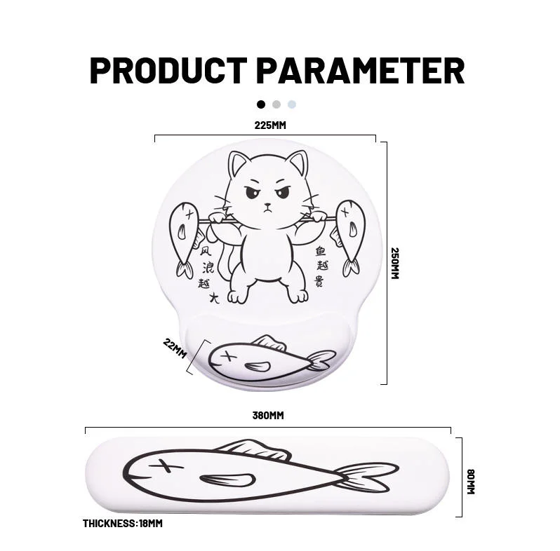 لوحة مفاتيح الكرتون Kawaii دعم الذاكرة اليد مسند اليد الماوس المعصم مجموعة وسادة للكمبيوتر المحمول المكتبي المكتبي Mice Mat