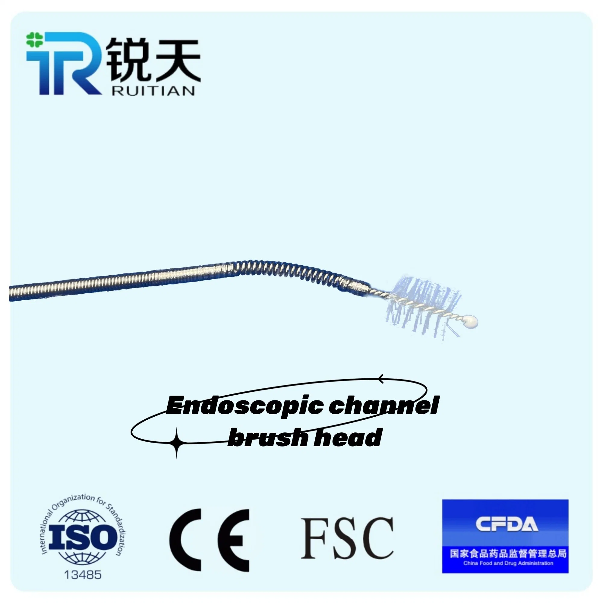 Disposable Endoscope Cleaning Brush, Endoscope Medical Device Cleaning Channel, Brush Heads at Both Ends