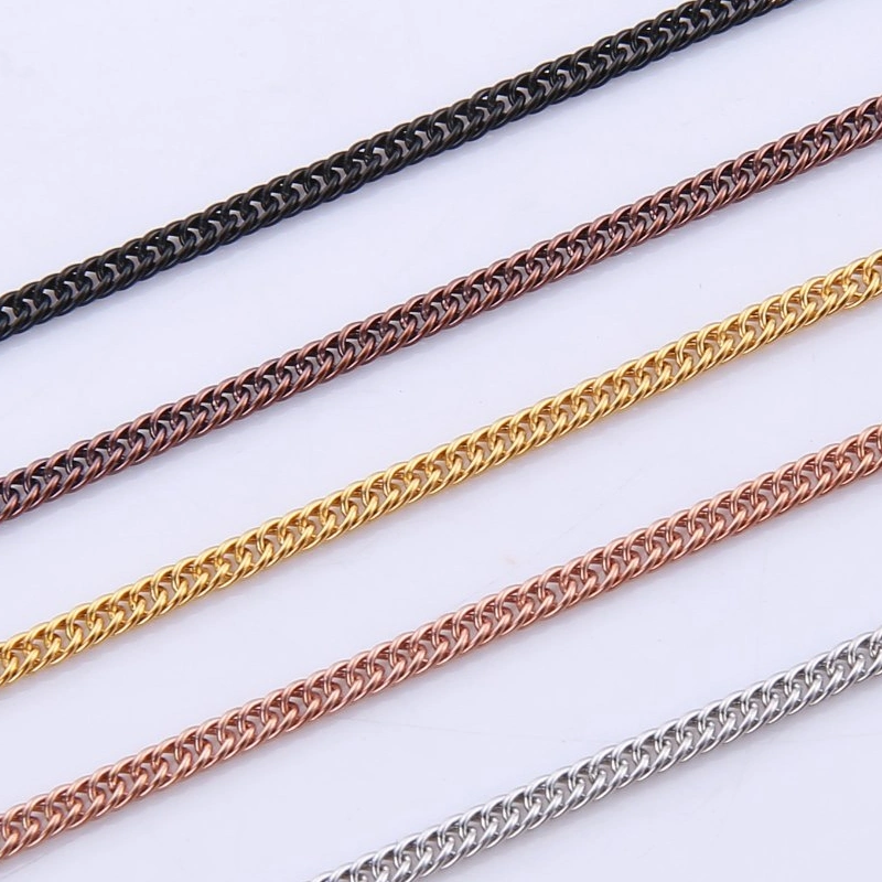 Necklace Jewelry Accessories Making Components Link Chain Double Curb Chain Gold Plated