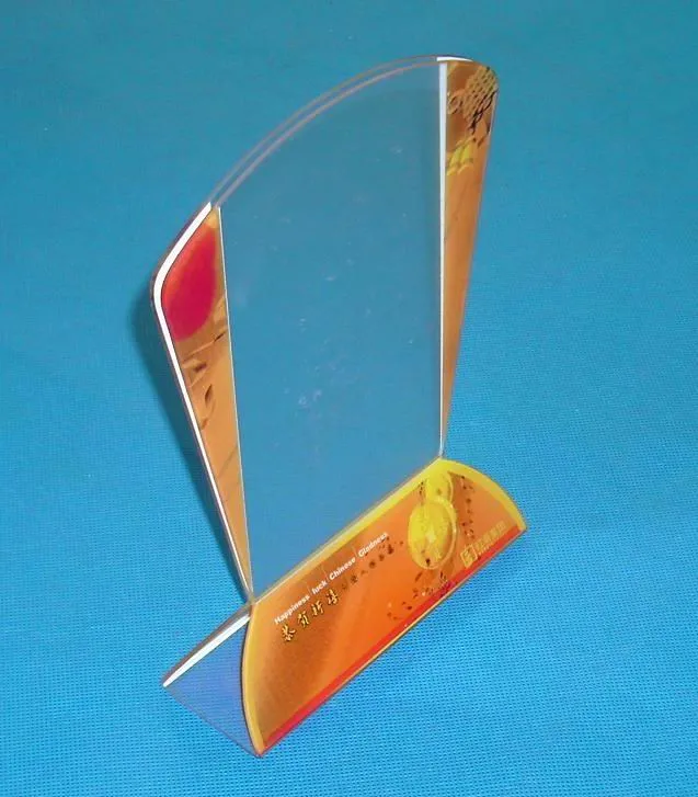 Clear Acrylic T Shape Tent Card Holder with Pockets for Calendar