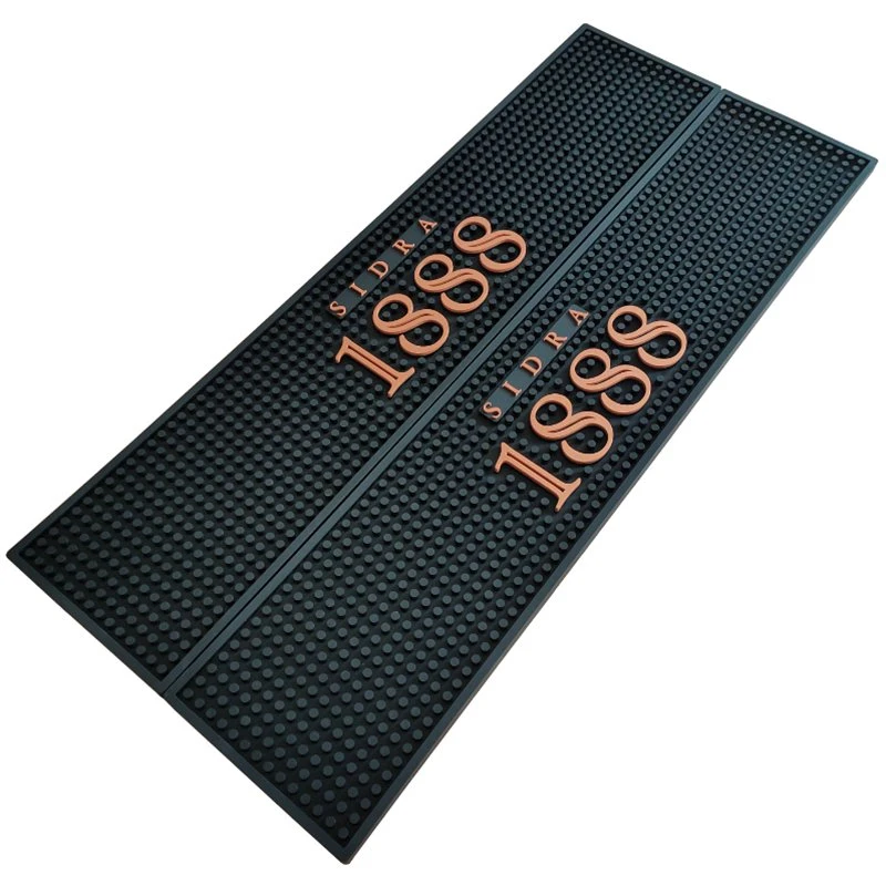 Rail Bar Mat Rubber Black Bar Service Spill Mats for Counter Top