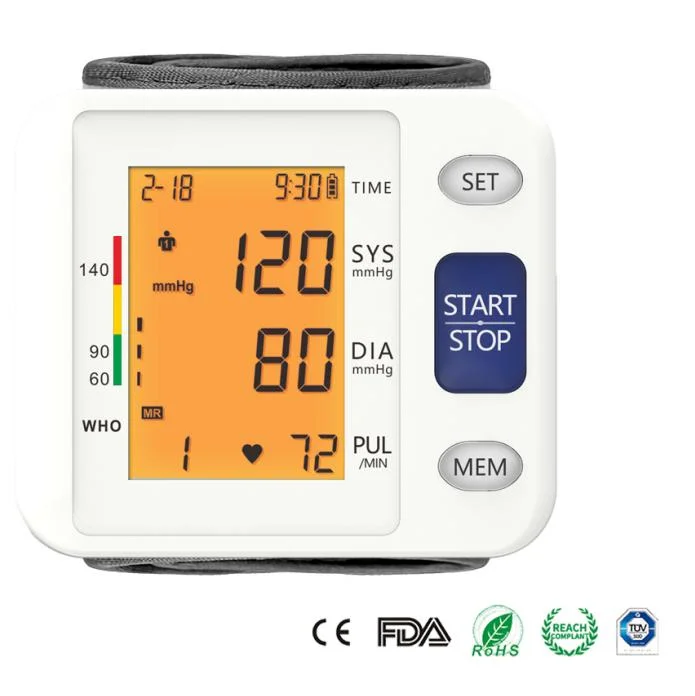 Medical Grande Accuracy Wrist Digital Electronic Blood Pressure Monitor