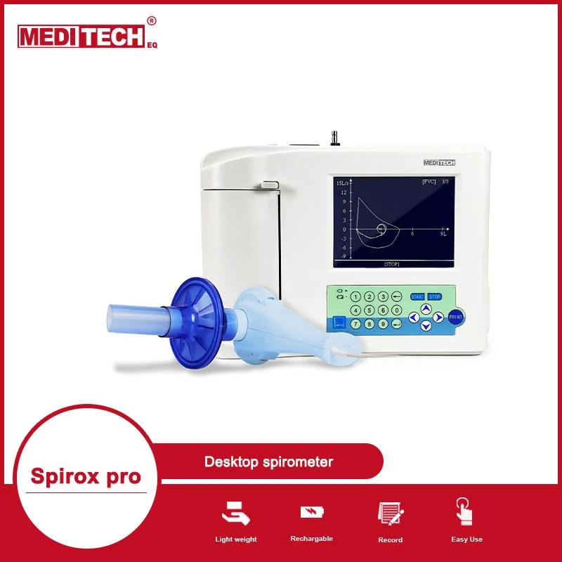 Système de spiromètre, fonction pulmonaire portable avec mémoire intégrée jusqu'à 300 cas