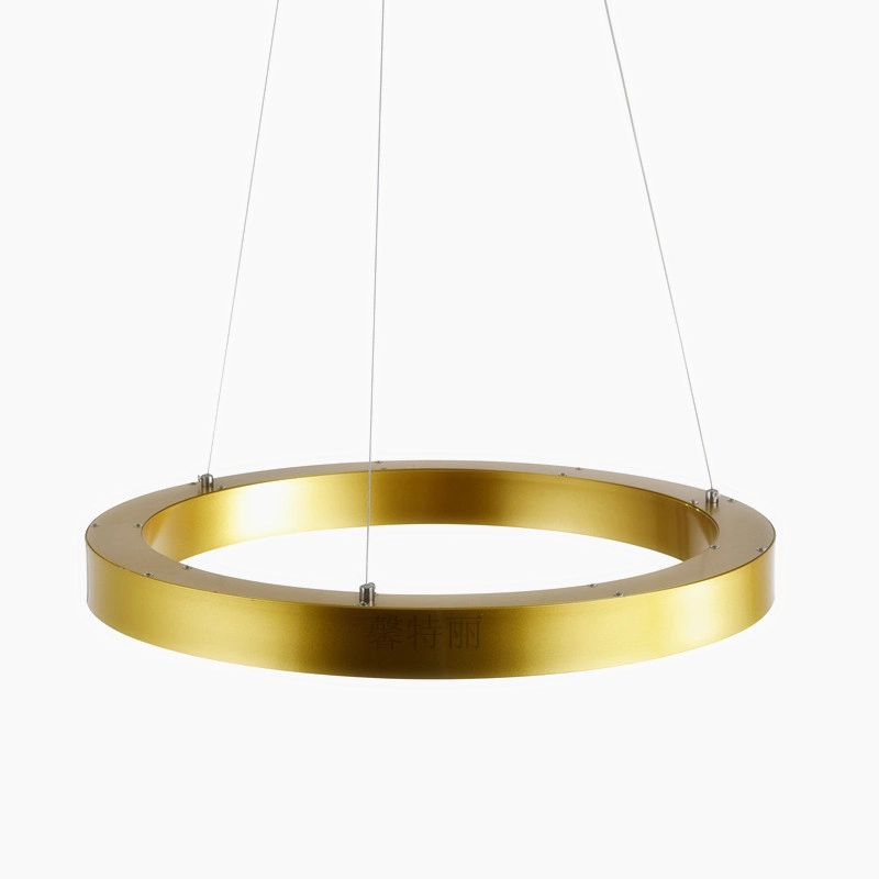 Stainless Steel Bronze Golden Color LED Ring Pendant Light