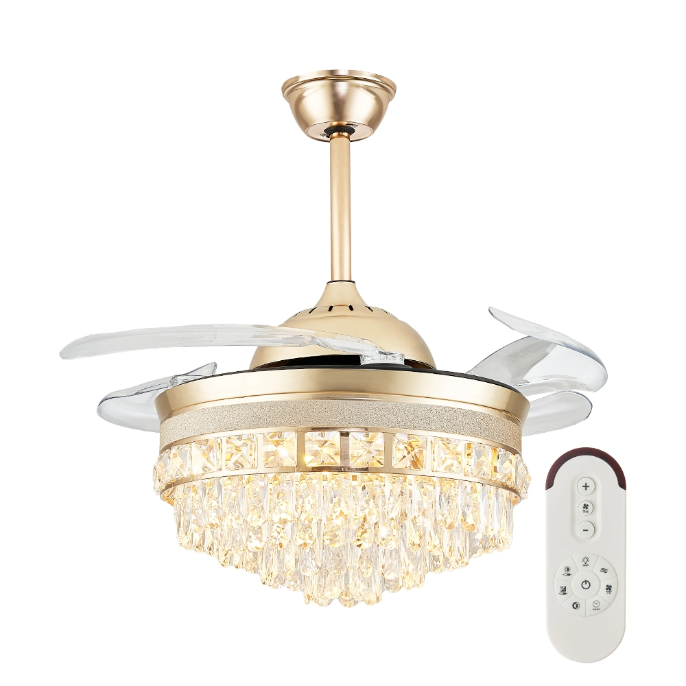 Kristall Kronleuchter unsichtbar Decke Fan Licht Home Decor Lampe 36W LED-Deckenventilatorleuchte