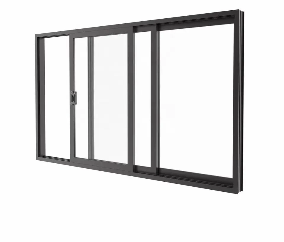 Ventanas plegables negras Doble de aluminio de vidrio