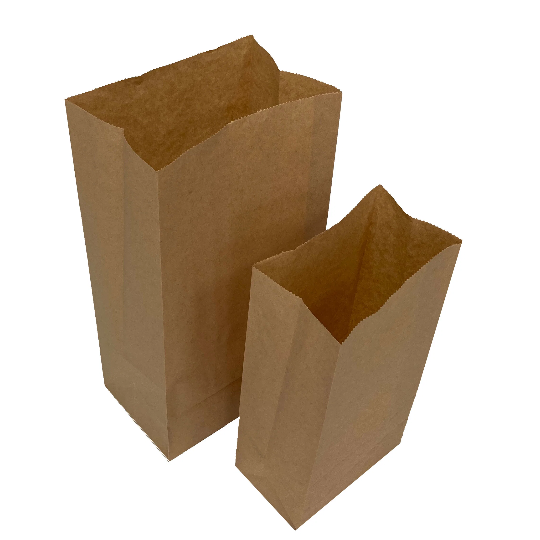 Custom Logo Printed Kraft Paper Reusable Flat Bottom Takeway Food Bread Paper Bag Without Handle