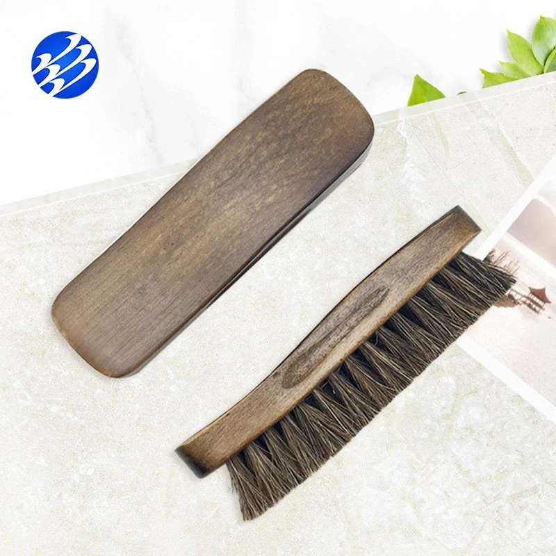 Shoe Cleaner 100% Natural Wooden Horsehair Shine Shoe Brush