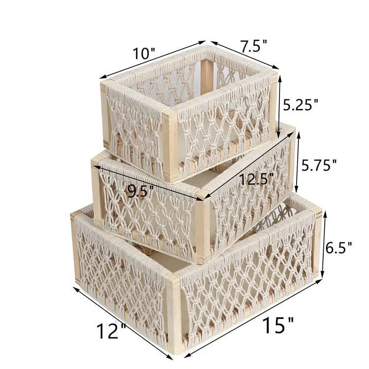 Ropa de madera Escritorio almacenamiento Cesta Teléfono Móvil artículos para el almacenaje Caja Key Storage Basket Snack Sewing Basket