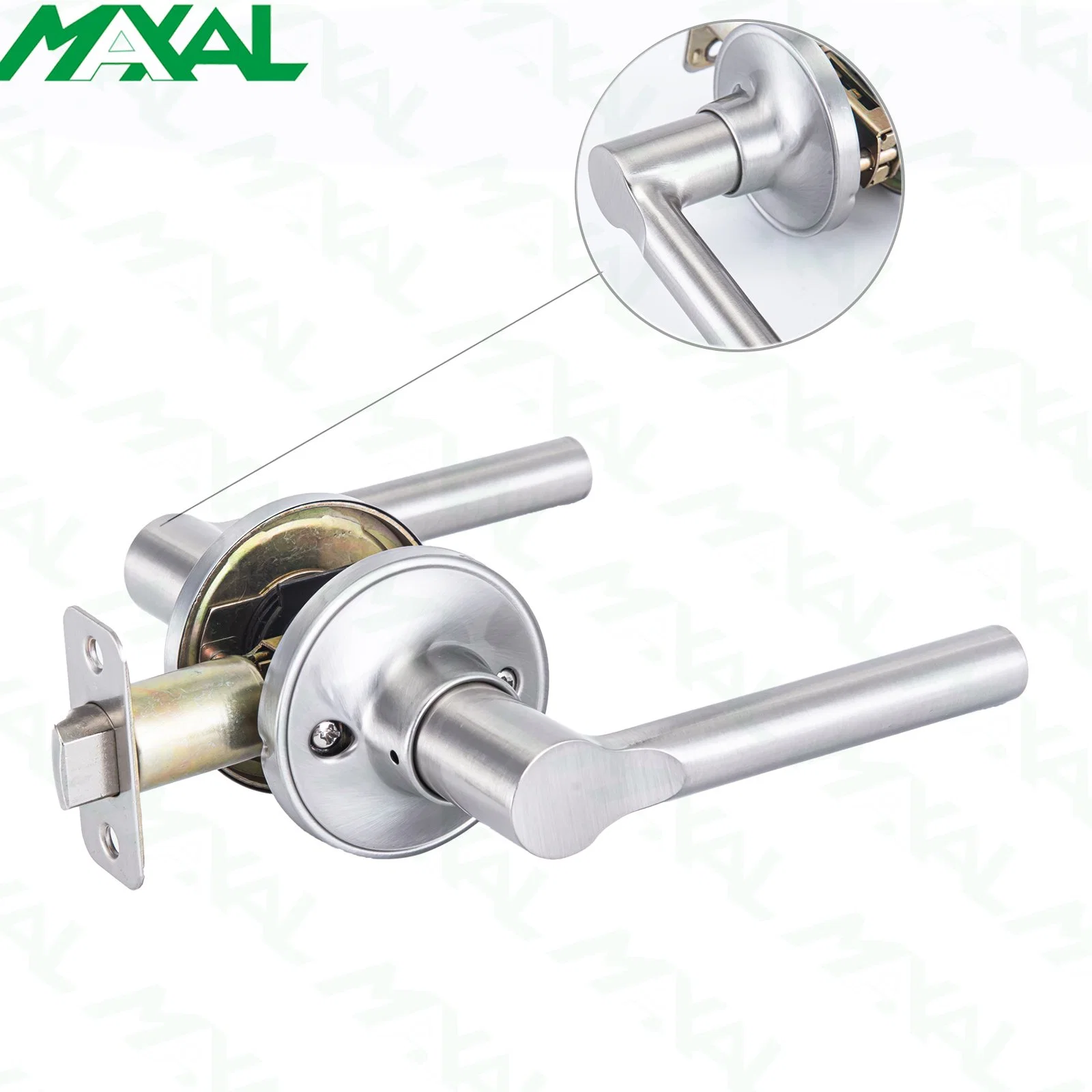 Maxal Satin Nickel Hot Sale Residential Tubular Handle Lever Security Door Lock Leverset