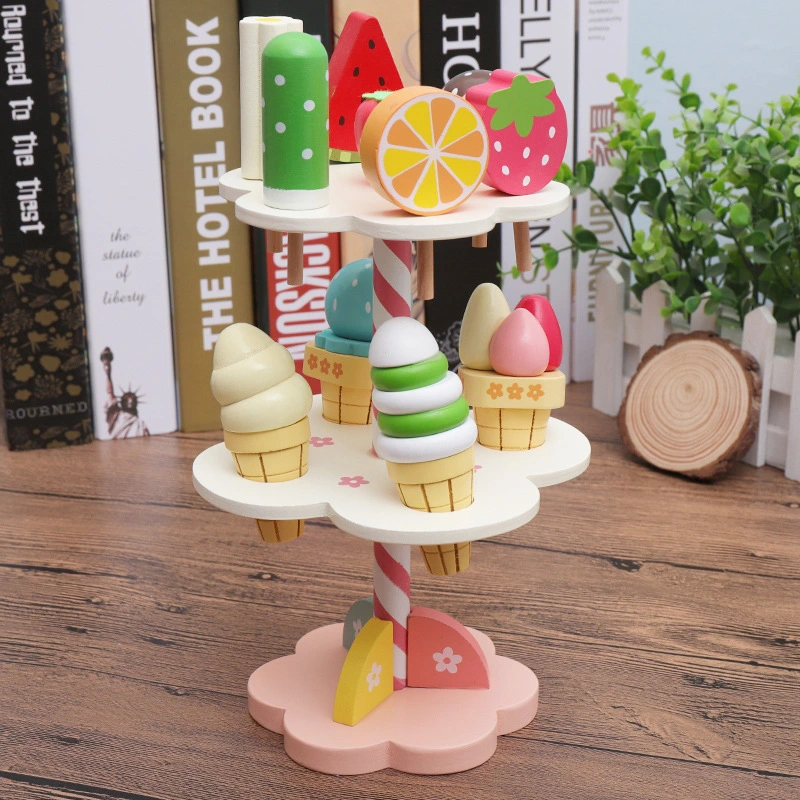 Wooden Round Tree Display Ice Cream Toy