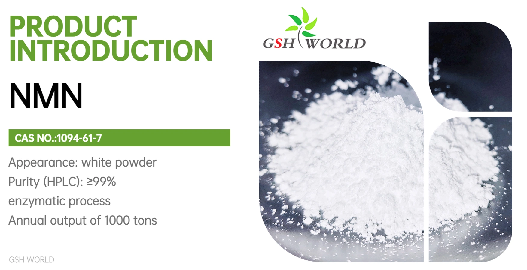 Raw Material Beta-Nicotinamide Mononucleotide Bulk Powder for Health CAS 1094-61-7