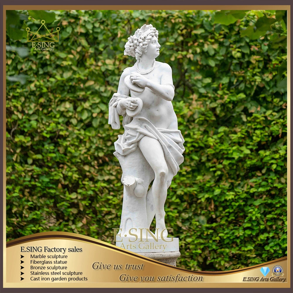 Garden Female Sculpture Life-Size Famous Marble with Flower Female Statue 5% off