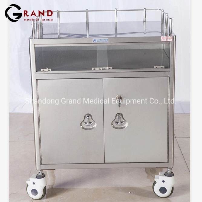 High quality/High cost performance Hospital Furniture Medical Emergeny Cart Stainless Steel Anesthesia Trolley