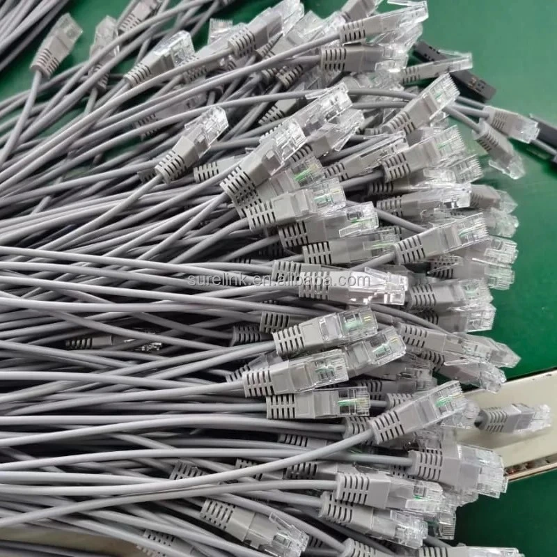 موصل قابس RJ45 محمي أو كبل توصيل شبكي مسطح CAT6 CAT6A Cat7 غير محمي من نوع Cat5e