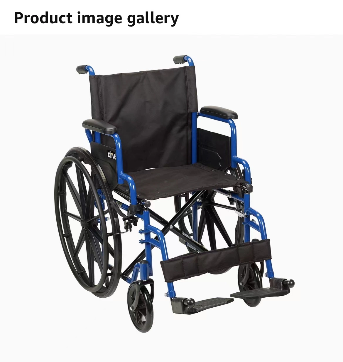 Folding Steel Powder Coated Frame Manual Wheelchair with CE