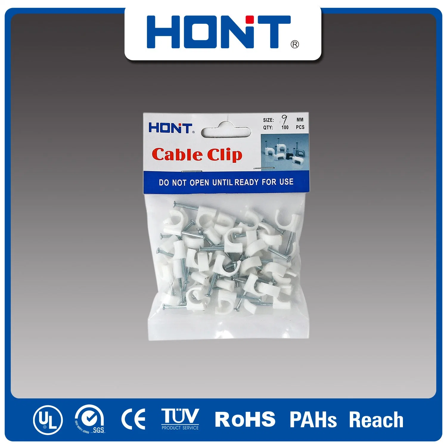 La Plaza del mazo de cables de 9mm cable de nylon de uñas Clips con PE