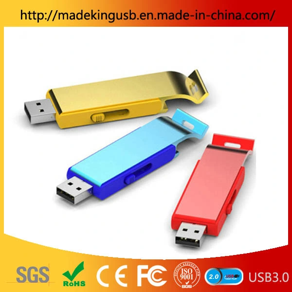 Sliding ABS+Metal Opener USB Flash Drive/ Beautiful Color USB Stick Factory Free Laser Engraving Logo