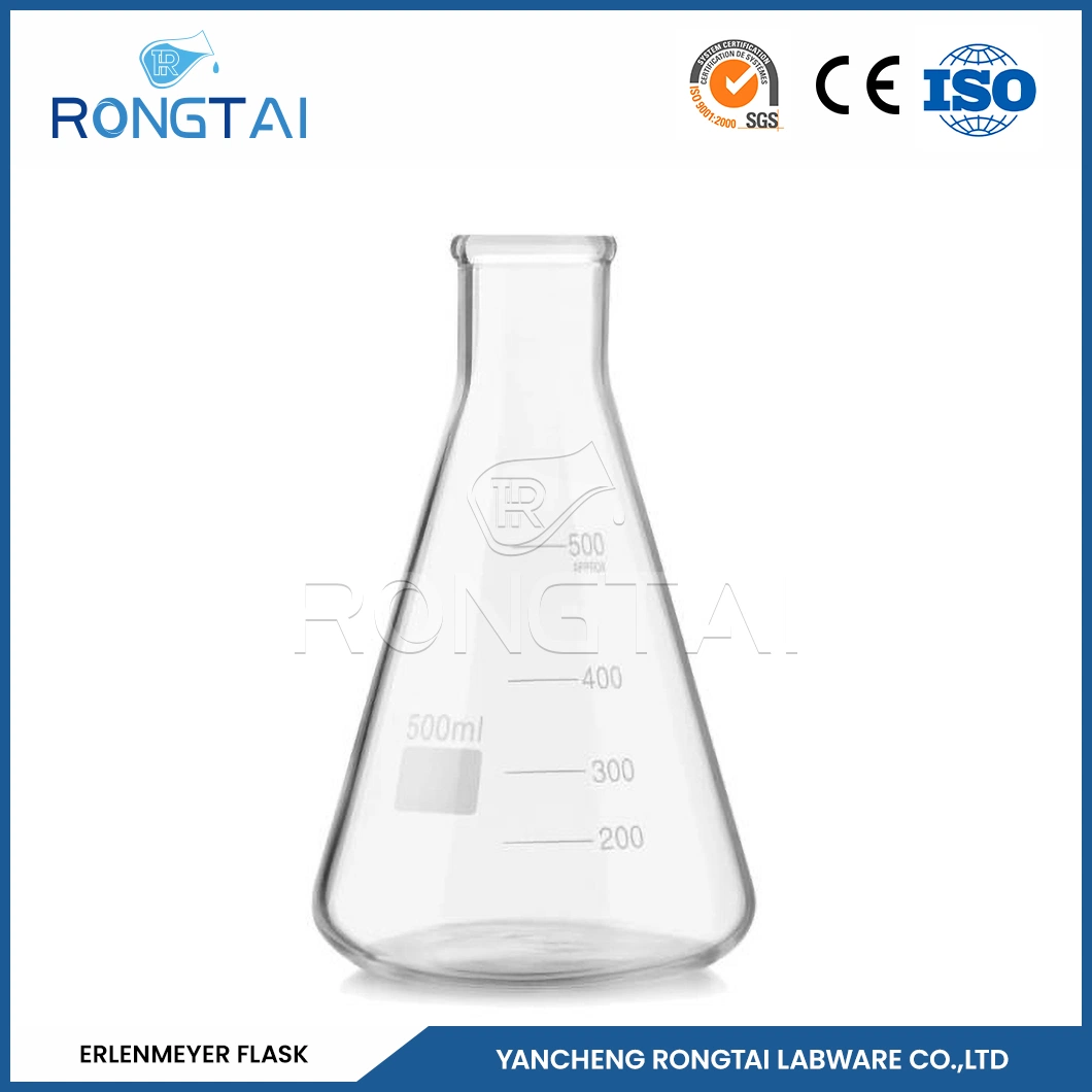 Rongtai 10000 Ml Erlenmeyer Flask Wholesale/Supplierr Erlenmeyer Flask 500 Ml China Wide Neck Glass Bottle Conical Flask