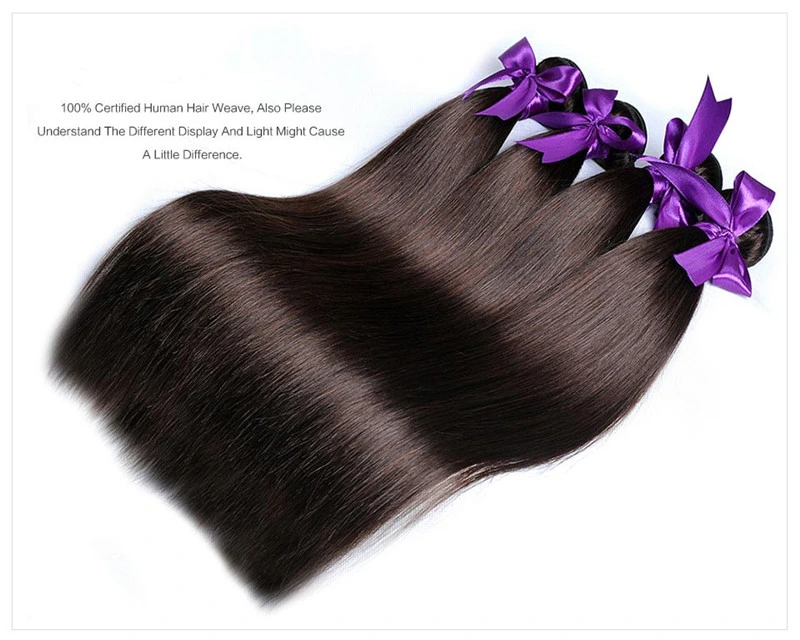 El cabello liso de Brasil paquetes de tejido color marrón claro Non-Remy 4 Extensiones de Cabello Humano Envío rápido se puede teñir