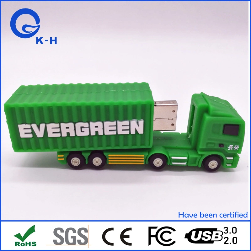 PVC Truck Shape USB Flash Memory Drive for Logistics Company