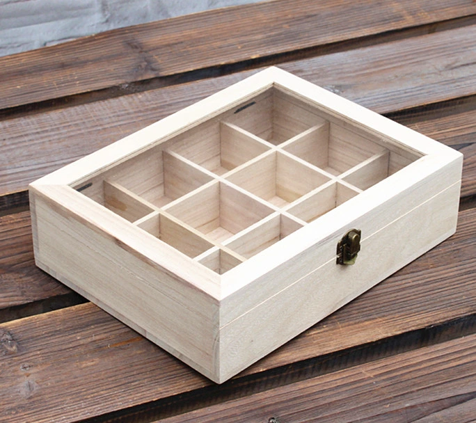 Caja de joyería de madera de lujo, caja de regalo de madera con barniz de estufa, conjunto de caja de exhibición.