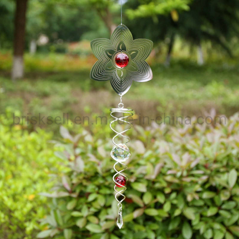 3D Metal Wind Spinner with Gazing Ball