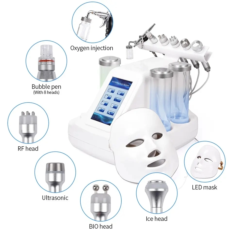 Little Bubble Facial Beauty 6 Handle Whitening Skin Rejuvenation LED Mask Oxygen Deep Cleaning Machine