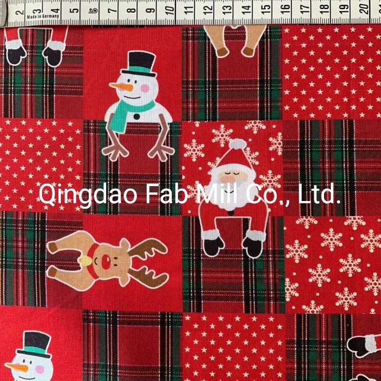 Digital Printed Cotton Fabric for Patchwork and Quilt Christmas Season