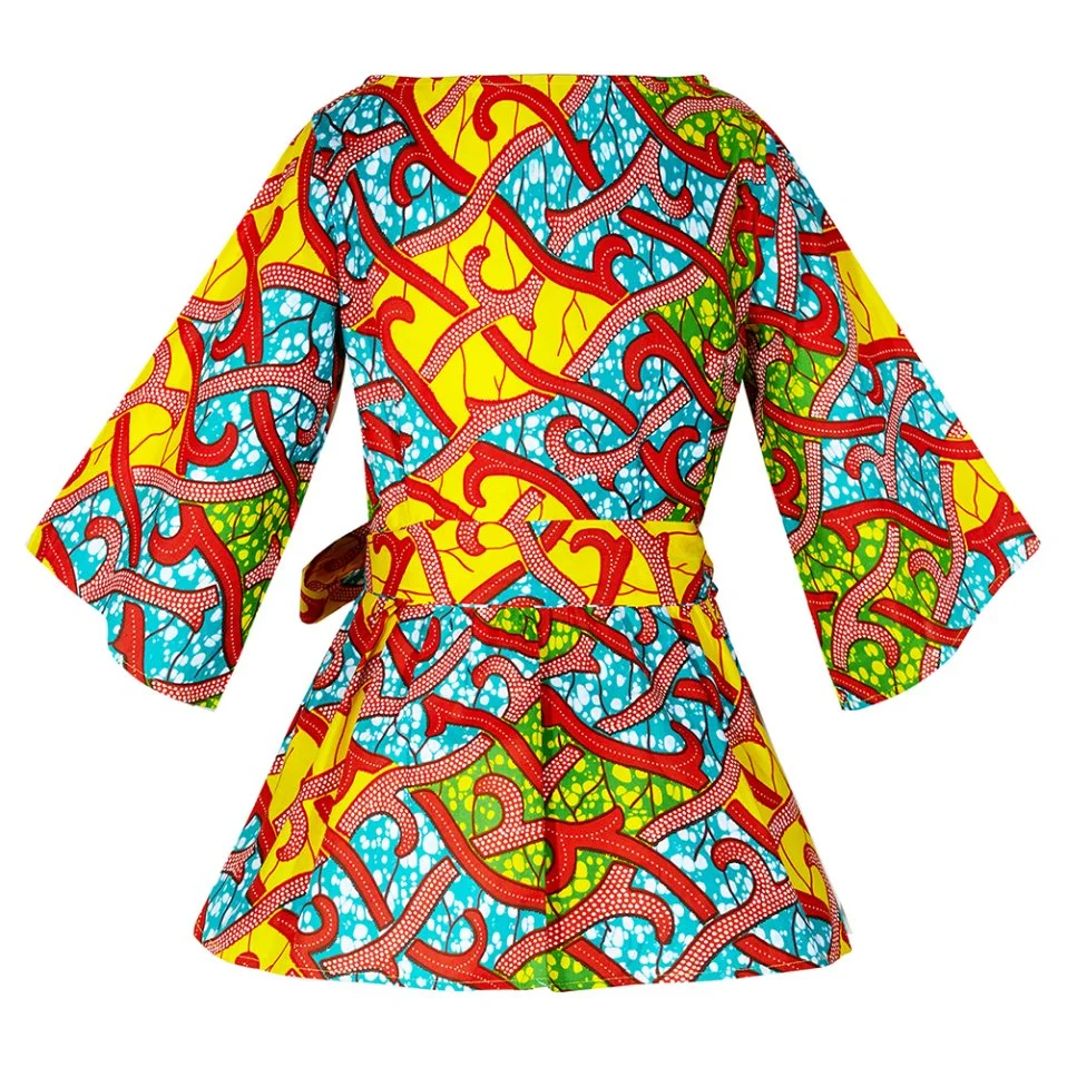 African Wax Top Women Clothing African Print Top Round Neck