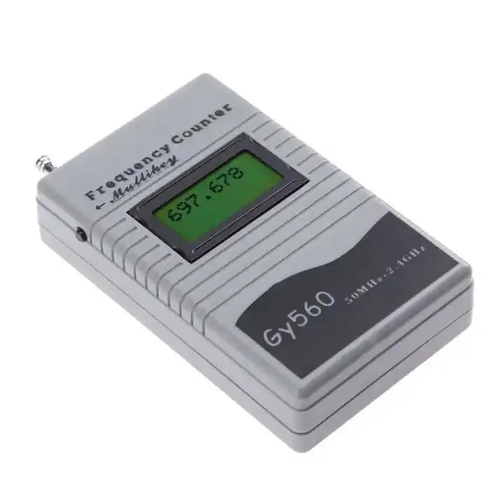 Testeur de compteur de fréquencemètre Gy560 pour émetteur-récepteur radio GSM bidirectionnel Ecran LCD à 7 chiffres de 50 MHz à 2,4 GHz avec indicateur de signal