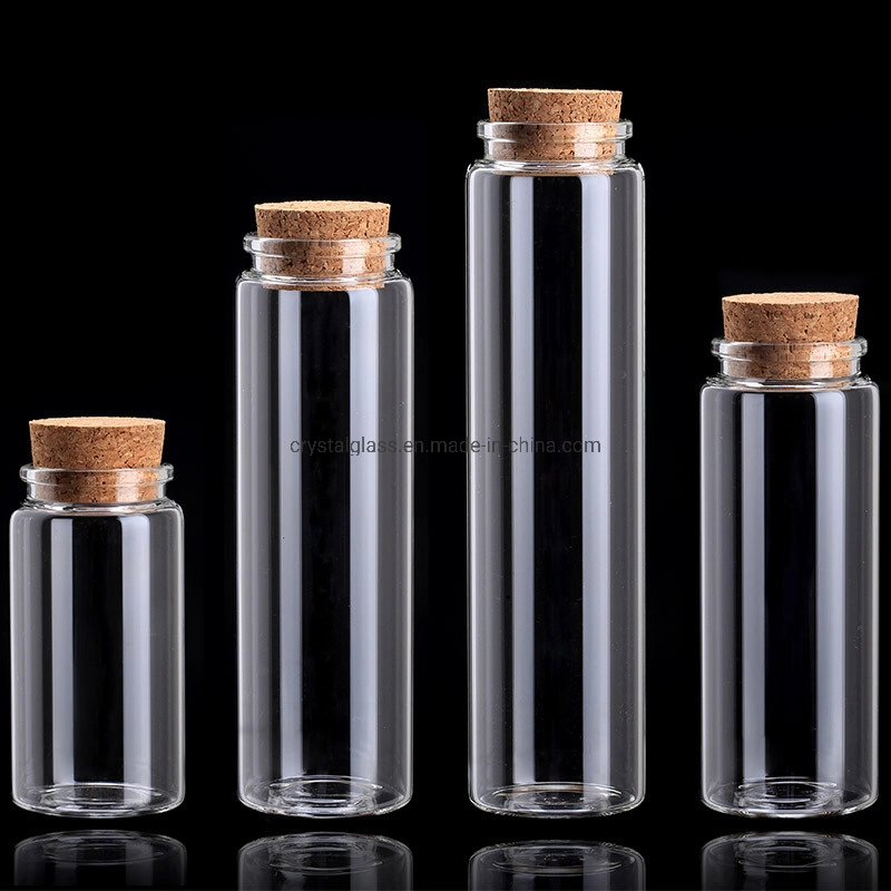 Mini Sample Clear Glass Wihing Vials with Soft Cork Stopper