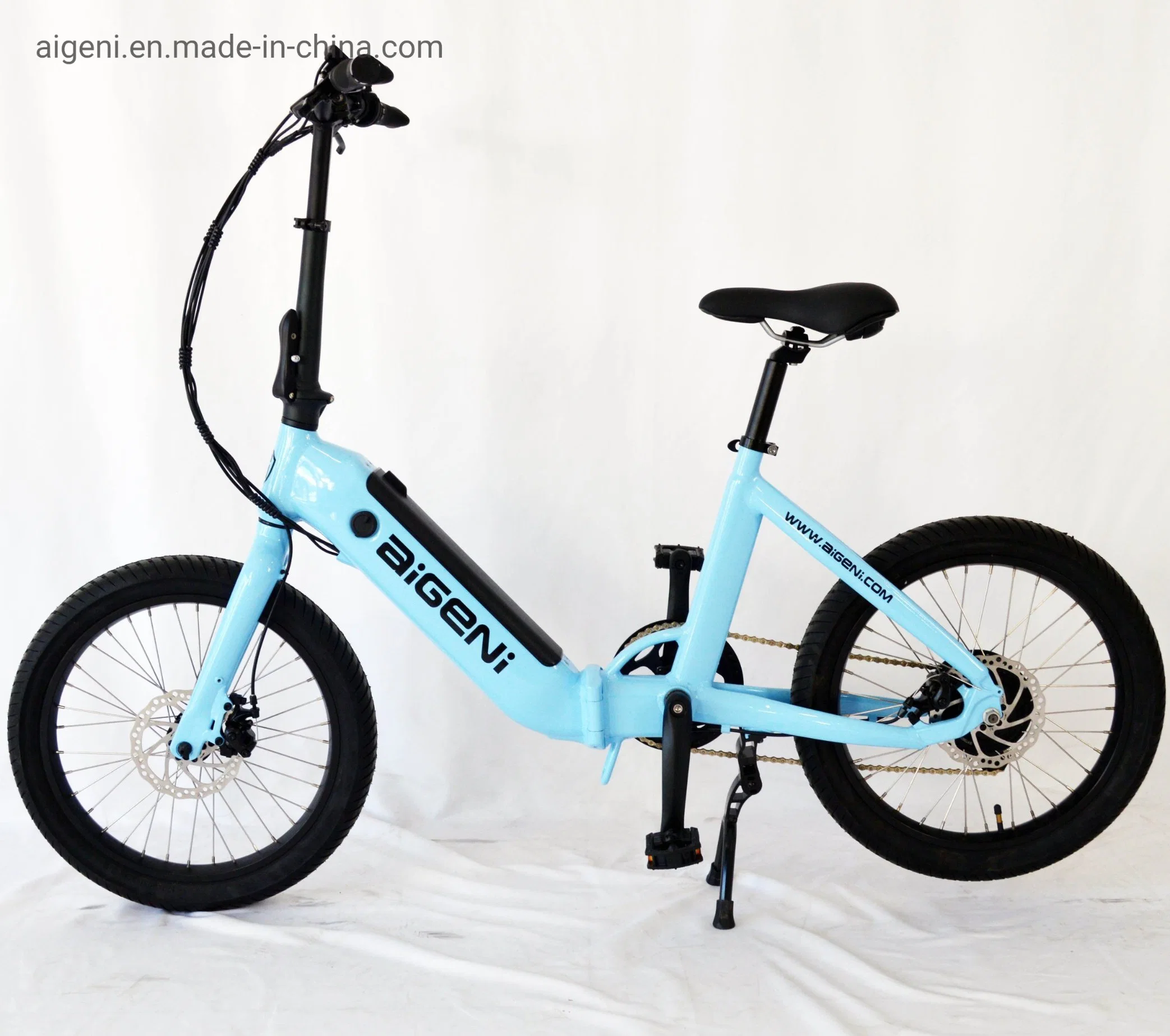 20inch Aluminum Alloy Folding Electric Bike Sky Blue Ebike