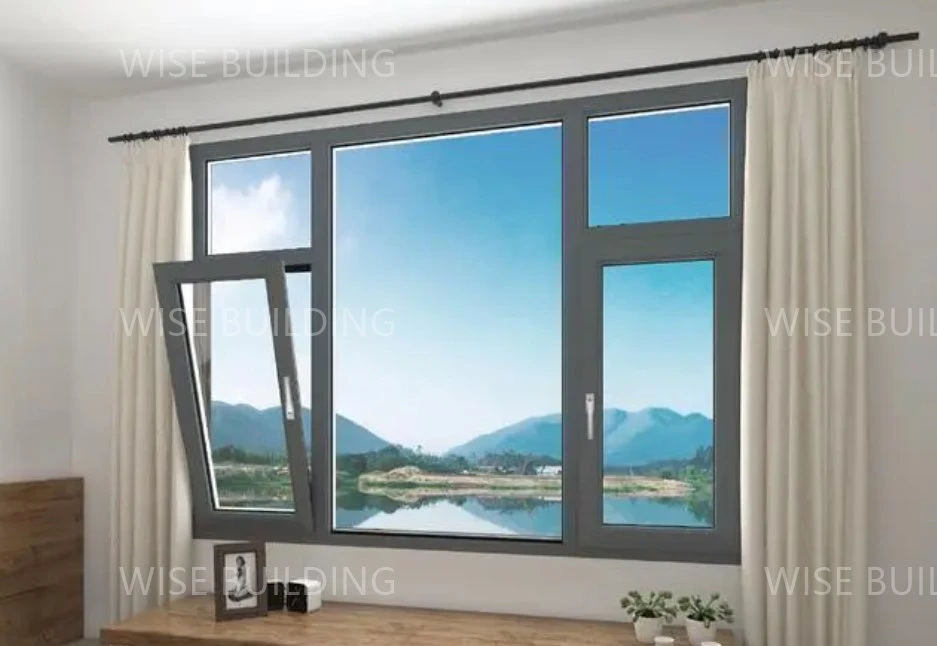 Aluminum Tilt and Turn Casement Window Safety Low-E Insulated Tempered Glass Multiple Opening Methods