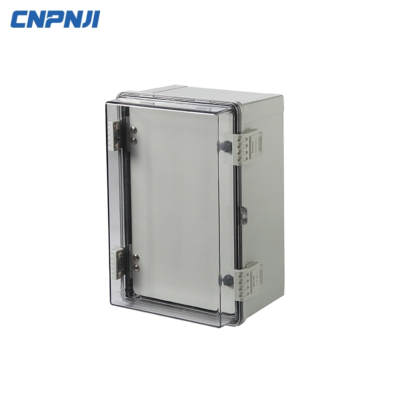 IP67 Waterproof Electrical Box with Hinge Middle Door and Buckle Custom Clear Lid PC Plastic Housing