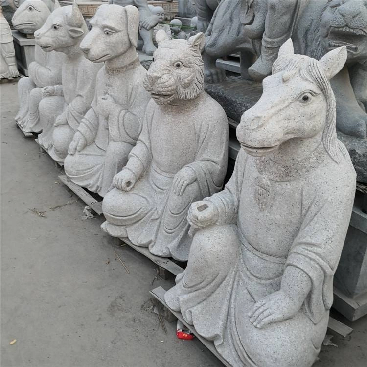 Marble and Granite Twelve Animal Carvings, Which Can Be Customized Upon Request