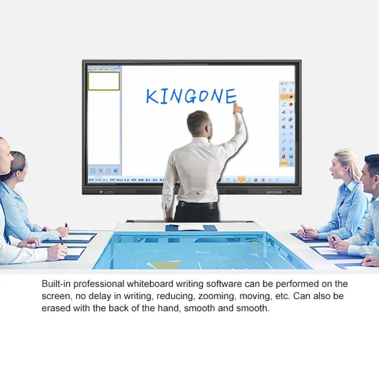 Kingone 75 Zoll Zubehör Schule Büro Whiteboard Interactive Smart Board Touchscreen Digital Boards Schwarz Android Weiß LCD Anti Glass