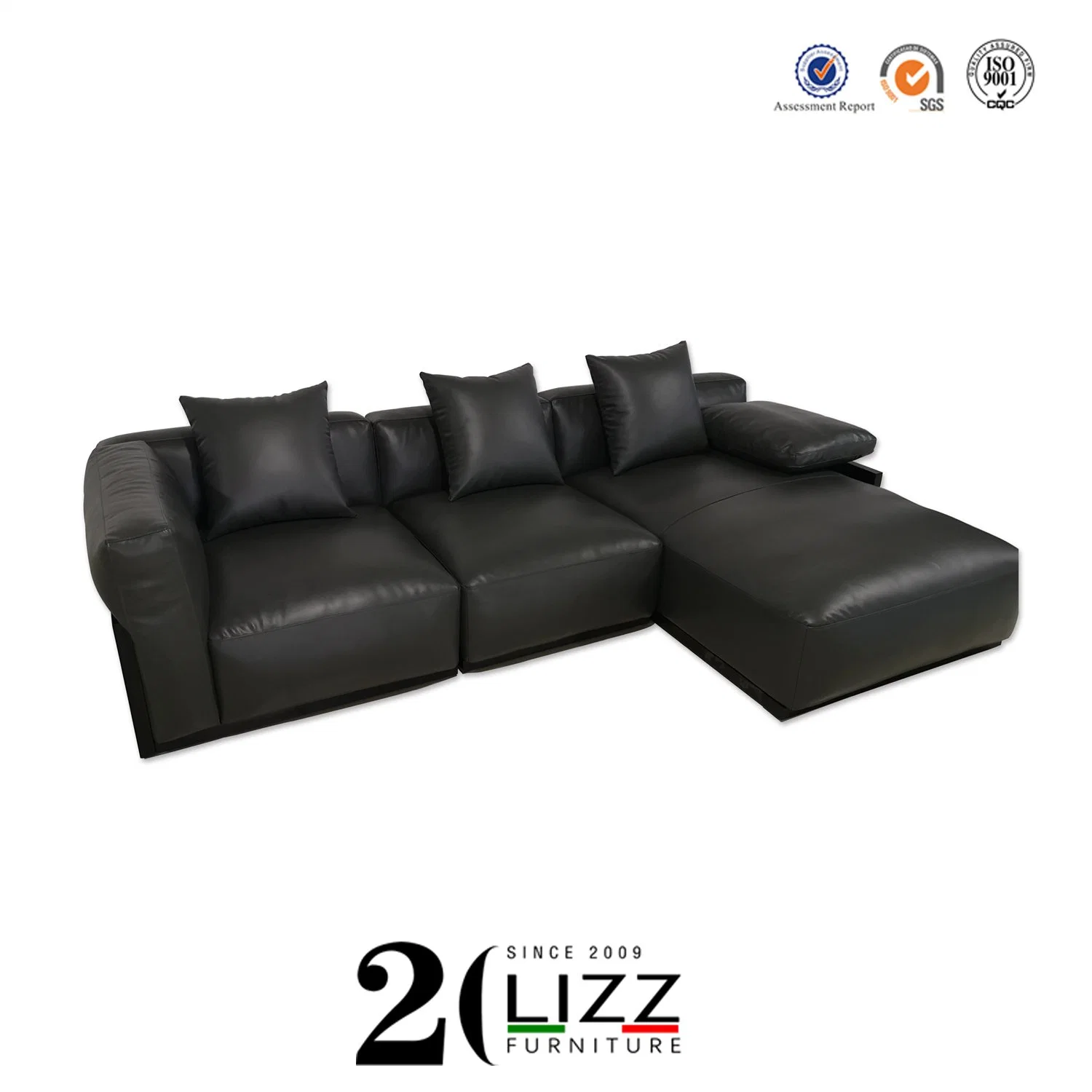 Popular European Home/Hotel Furniture Lounge Leisure Wooden Leather Sofa Set