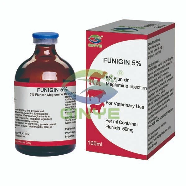 Veterinary Drug 5% Flunixin Meglumine 5% Flunixin for Treatment of Fever Analgesic, Antipyretic on Livestock