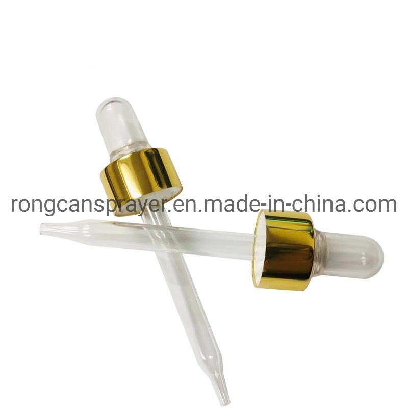 Best Quality Glossy Matte Silver Gold 18/410 18/415 Aluminum Plastic Dropper Cap Glass Essen