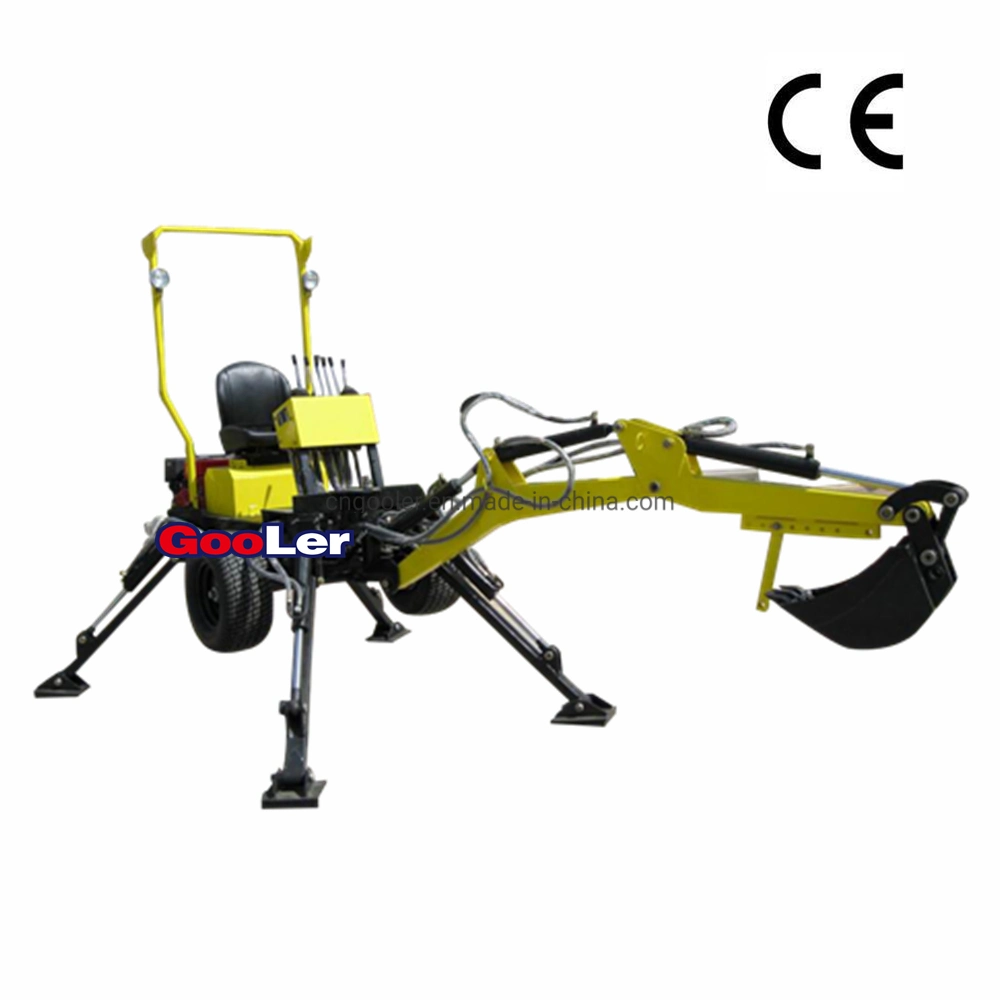 15HP EPA Towable Backhoe Excavator with Shovel/Ditch Finger/Log Thumb for Sale