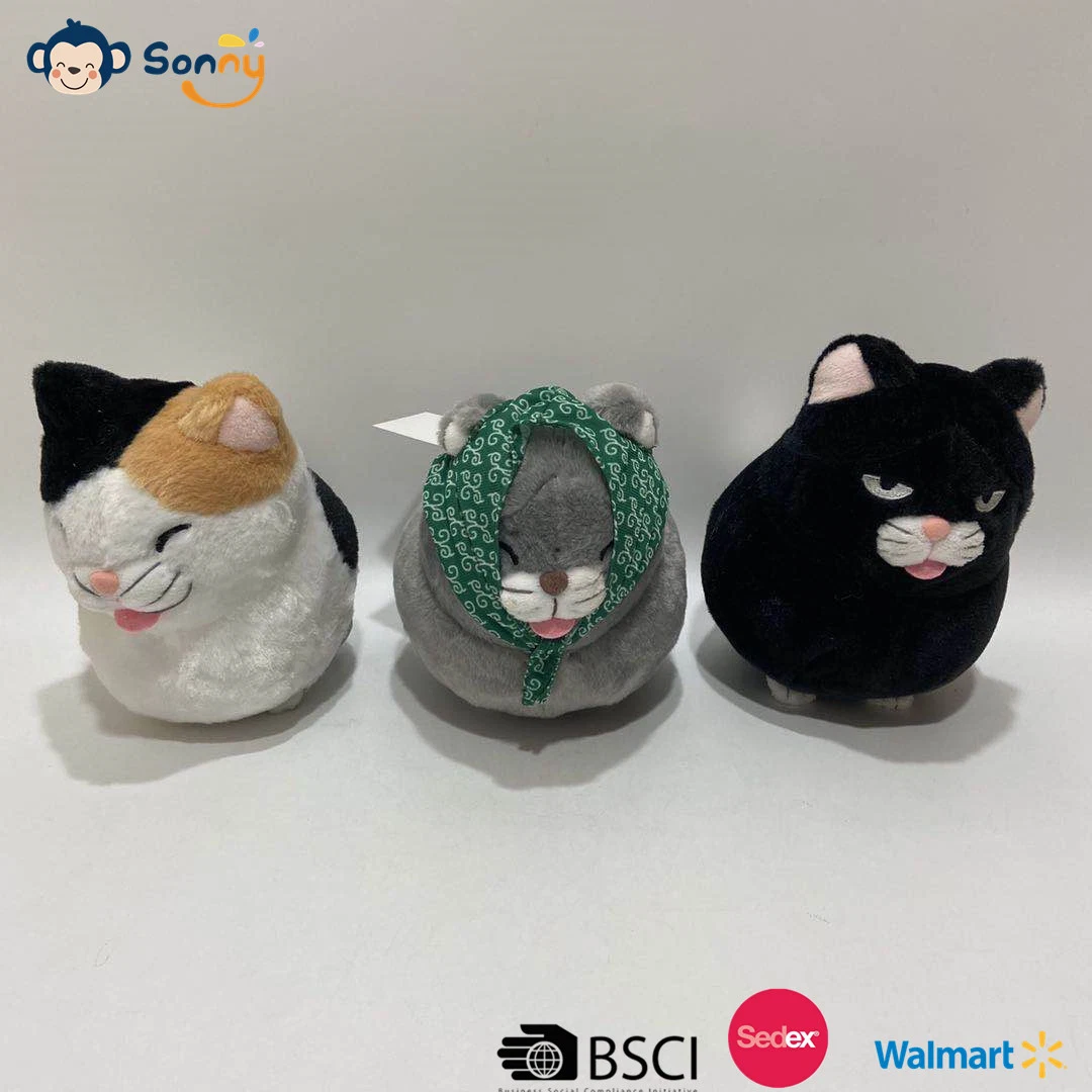 3 Nuevos Asstd japonés Fat Cat Peluches para bebés