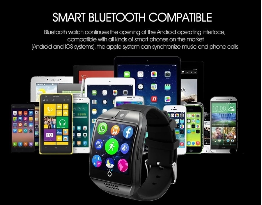 New Arrival Digital Wireless Smartwatch Q18 Android Smart Watch with SIM Card and Camera Mobile Watch Phone for All Phones