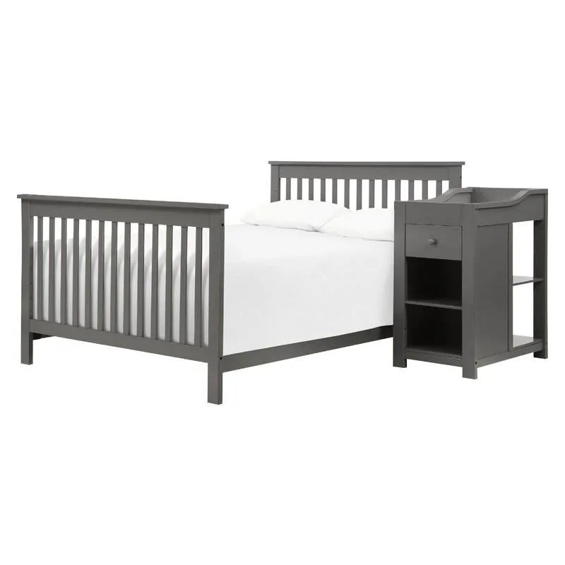 Wooden Crib and Changer Table for Baby Kids