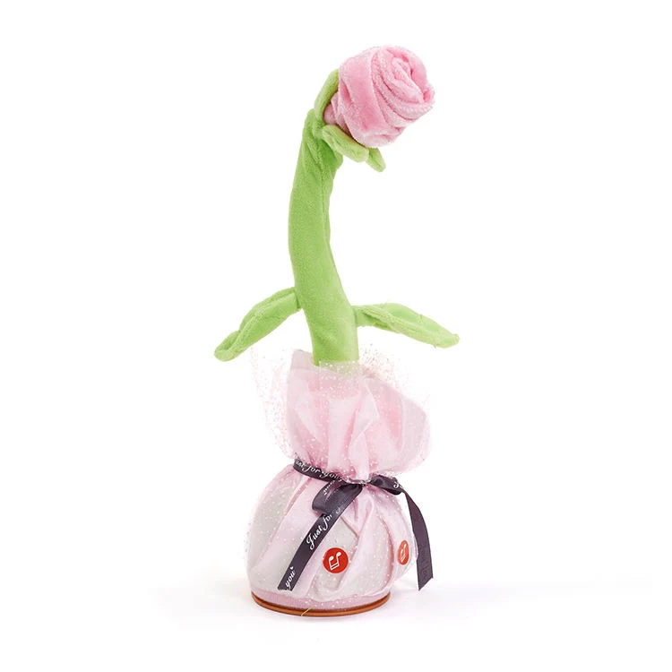 Hot Sale Products Cute Stuffed Flowerpot Twisting Dance Sunflower Doll Talking Singing Music Dancing Flower Plush Toy