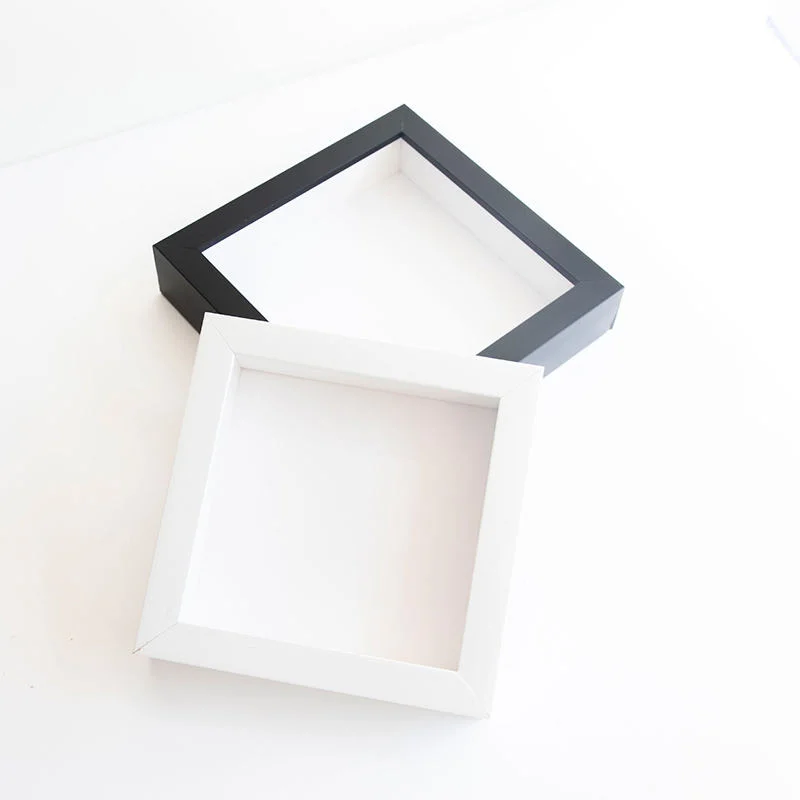 Hochwertige maßgeschneiderte Großhandel weiße Holz Art 3D Schatten Rahmen